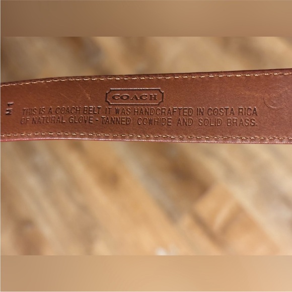 Coach Red Leather Belt with Gold Buckle